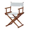 Cadeira diretor de cinema lona branca madeira escura