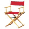 Cadeira diretor de cinema lona vermelha madeira clara marfim